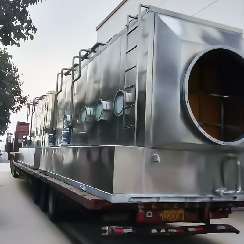 برج غسيل أفقي من الفولاذ المقاوم للصدأ 304